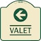 Signmission Designer Series Valet Left Arrow, Tan & Green Heavy-Gauge Aluminum Sign, 18" x 18", TG-1818-22771 A-DES-TG-1818-22771 - alternate 1